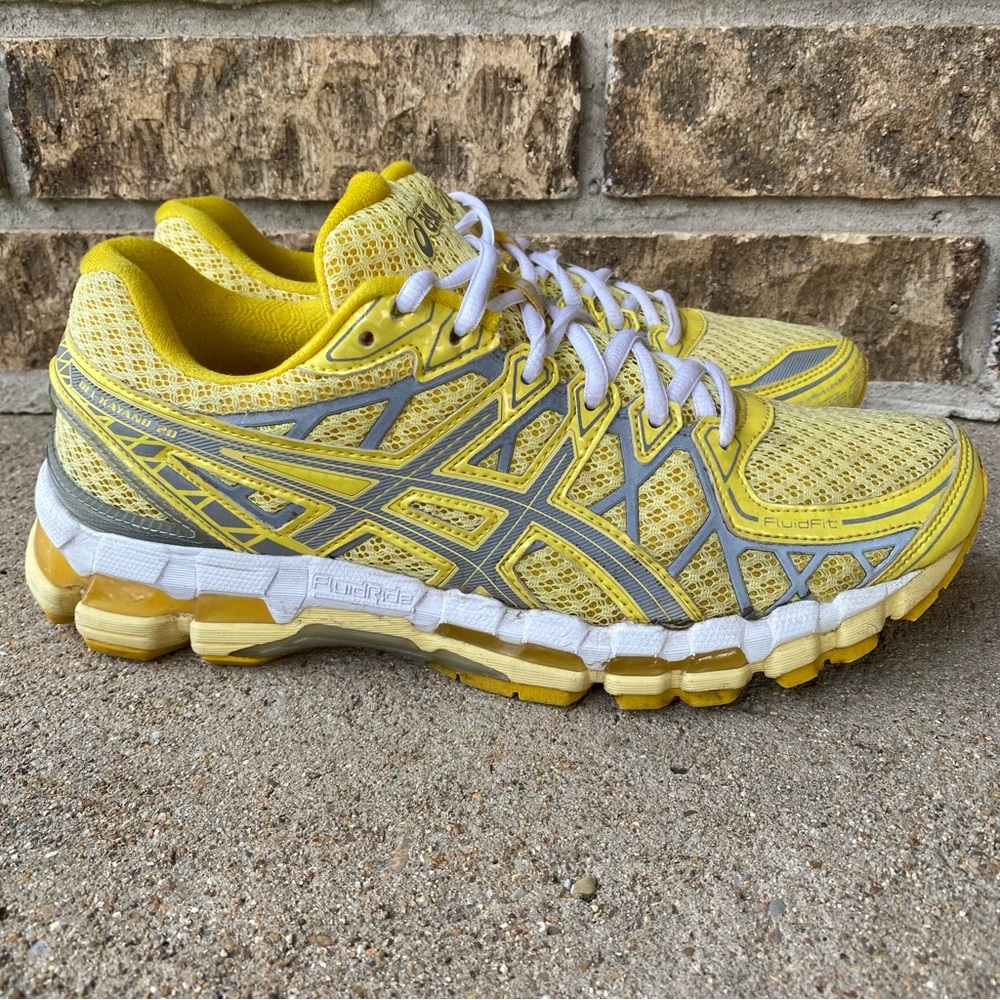 RARE Asics Gel Kayano 20 Vibrant Yellow 20th Anniversary Running Shoes Womens 10